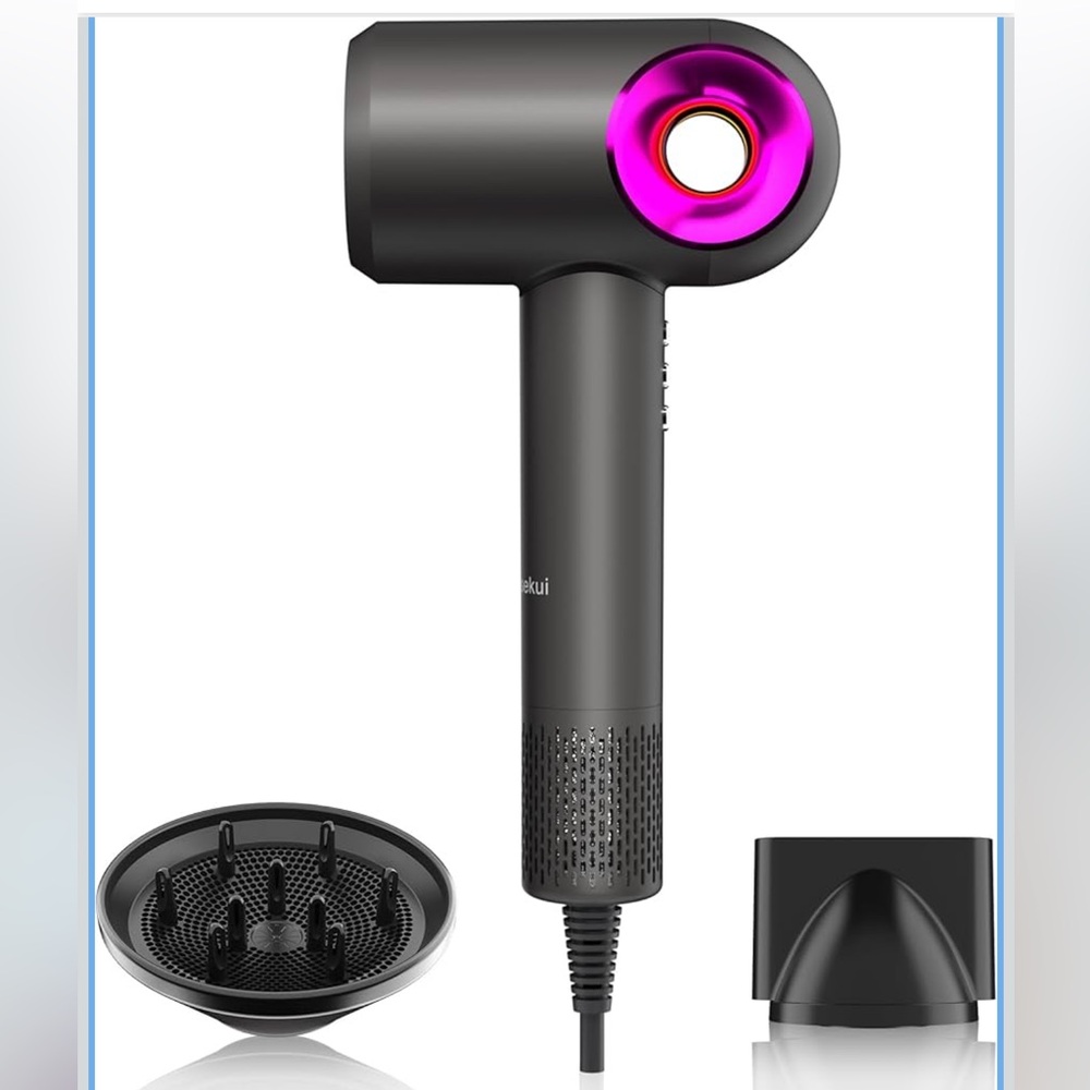 Black Hair Dryer with Attachments